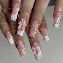 Load image into Gallery viewer, 24 square-shaped false nails, 1 jelly glue sticker + 1 nail file
