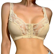 Load image into Gallery viewer, Woman’s Backless Sports Bras Non-Wired Thin Version Lace Minimizer Front Closure Full Bust Bra S-6XL
