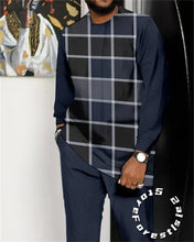 Load image into Gallery viewer, Men Tracskuit Set 2-piece Striped 3D Printed Casual Walking Suit Fashion Streetwear Long Sleeve T-Shirt Trousers Outfits
