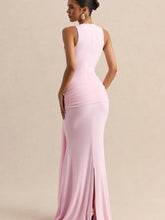 Load image into Gallery viewer, Elegant Mermaid Evening Dress Draped Detachable Cape Sleeveless Bodycon Maxi Gown Wedding Party Elegant Draped Formal Dress

