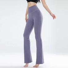 Load image into Gallery viewer, Women's leggings slim yoga pants women's high waisted wide leg pants sports bell bottoms breathable quick dry bottom
