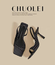 Load image into Gallery viewer, High Heels Women Sandals Luxury Elegant Heels Shoes Fashion Slippers New Square Toe Sexy Pumps Dress Party Female Slides
