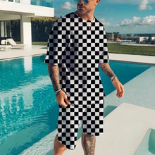 Load image into Gallery viewer, New Men's Tracksuits Summer Round Neck T-shirt Set 3D print Tracksuit Short Sets Casual Sports Suit T-shirts Two-piece suit
