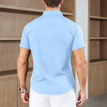 Load image into Gallery viewer, New Men's Business Casual Solid Color Short Sleeved Shirt for Summer Fashion No Ironing Comfortable and Versatile Top
