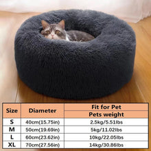 Load image into Gallery viewer, Soft Pet Cat Bed Pad Plush Warm Faux Fur dog Calm Bed Donut Round Bed Comfortable Sleeping Washable for Small Medium Dog and Cat
