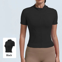 Load image into Gallery viewer, New Women's High-Elastic Yoga Jacket — Form-Fitting, "Naked-Feel" Running &amp; Fitness Top (Short Sleeve)

