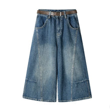 Load image into Gallery viewer, Summer 2026 Wide Leg Denim Pants For Women Ripped Three-quarter Length Jeans Woman High Quality Women's Jeans Women

