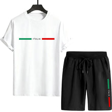 Load image into Gallery viewer, Mens Tracksuit Tee And Shorts Set Urban Casual Fashion Summer Outdoor Comfort Sportswear Home Wear Male T-shirt Outfit
