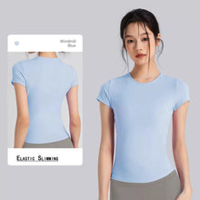 Load image into Gallery viewer, Women's Outdoor Sports Shirt Yoga Wear Fitness T-Shirt Quick Dry Running T-Shirt Workout Top Female Sportswear Exercise Clothing
