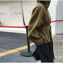 Load image into Gallery viewer, 2025 Autumn Woolen Coats Women Casual Double Breasted Stand Collar Female Office Short Jackets Chic Lady Loose Street Outwear
