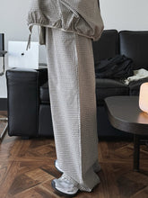 Load image into Gallery viewer, 2026 Women Summer Long Pants High Waist Wide Leg 80% Cotton Plaid Pants Fashion Clothes Vintage Pants Female Trousers
