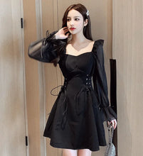 Load image into Gallery viewer, Coquette Lace-Up Mini A-Line Dress
