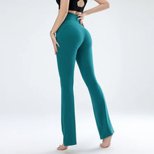 Load image into Gallery viewer, Women's leggings slim yoga pants women's high waisted wide leg pants sports bell bottoms breathable quick dry bottom
