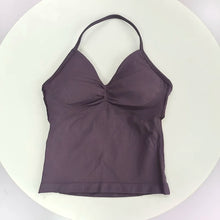 Load image into Gallery viewer, Women's Sexy Sports Bra - Open Back Design, Breathable Stretchy Fabric for Yoga - Elegant Solid Color All-Season Activewear
