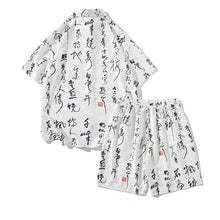 Load image into Gallery viewer, Summer Men's Tracksuit Sets Fashion Print Chinese Style Short Sleeeve Sports Casual Set Men Beach Suits Streetwear Shirts+Shorts
