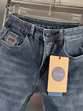 Load image into Gallery viewer, Thick Jeans Men's Slim Fit Spring Autumn Winter Casual Long Pants Cotton Stretch Denim mid Waist Zipper Closure Wear Resistant
