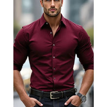 Load image into Gallery viewer, Smart Casual Elastic Shirt Men
