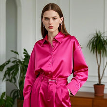 Load image into Gallery viewer, Elegant Korean Satin Office Shirt
