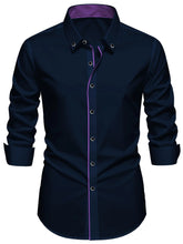 Load image into Gallery viewer, Patchwork Elastic Business Casual Shirt
