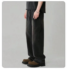 Load image into Gallery viewer, Four Season Men's Jeans Korean Version Student Casual Pants High Street Straight Loose Wide Leg Jeans Black Grey Blue Baggy Jean
