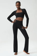 Load image into Gallery viewer, Women Two Pieces Fitness Yoga Set Solid Color Long Sleeve Gym Sportswear Breathable Quick Dry Workout Clothes Female Suit
