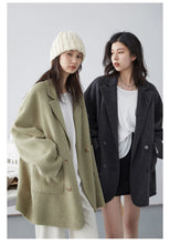 Load image into Gallery viewer, CHIC VEN Women's Woolen Coats Loose Casual Double Breasted Retro Double-sided Jacket Office Lady Outerwear Autumn Winter 2026
