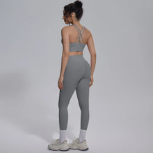Load image into Gallery viewer, New Yoga Set for Woman Summer Gym Sports Running Bra Top Breathable Peach Buttocks Women Leggings Solid Color Yoga Set
