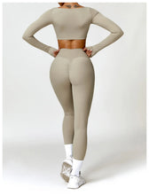 Load image into Gallery viewer, Summer 2PCS Yoga Suit Sports Set Women Quick-Dry Gym Set Women Tracksuit Running Workout Long Sleeve Sports Shirt Yoga Clothing
