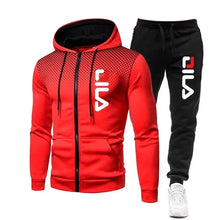 Load image into Gallery viewer, Mens Tracksuits+Sweatpants Two Pieces Suits 2025 Winter Print Zipper Hooded Sweatshirt Casual Fitness Jogging Sports Pants Sets
