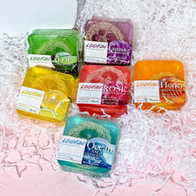 Load image into Gallery viewer, 100g Organic Lavender Oil Loofah Soap Natural Lemon Whitening Face Body Wash Bar Loofah Soap
