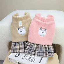 Load image into Gallery viewer, Cute Pet Dress Autumn Winter Plaid Princess Skirt Small Dog Coat Puppy Party Clothes Poodle Yorkie Apparel
