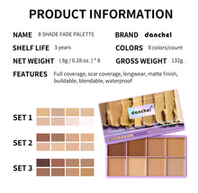 Load image into Gallery viewer, 8 Shade Soft Matte Cream Concealer Palette Full Coverage Fade Dark Circles Blemishes Waterproof Long Lasting Oil Control Makeup
