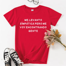 Load image into Gallery viewer, Fashion Spanish Women T-shirts camiseta de mujer Short sleeve tops Casual Cotton woman tshirt tee black white
