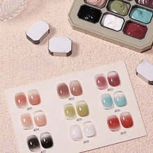 Load image into Gallery viewer, 9-Color Solid Gradient High-Saturation Blush Nail Polish, French Manicure Gel, Suitable for Nail Technicians and Beginners.
