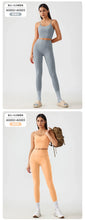 Load image into Gallery viewer, Women's Workout Set: Shock-Absorbing, Pushing-Up, Side-Bust-Control Sports Bra with High-Waisted Peach-Butt Yoga Top
