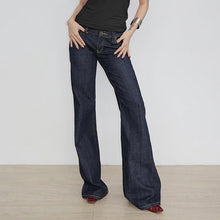 Load image into Gallery viewer, Women's Slim Fit Flared Jeans Y2K Vintage Low Rise Stretch Denim Pants with Embroidery Distressed Style for Everyday Outfits
