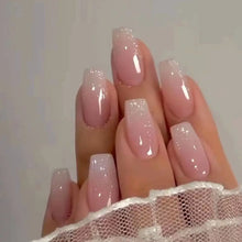 Load image into Gallery viewer, 24pcs Gradient Fake Nails French Ballerina Nail Waterproof Faux Medium Coffin false nails Fingernails Press on Nails Tips
