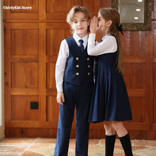 Load image into Gallery viewer, British Style Kids Vest Suit

