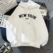Load image into Gallery viewer, Hoodie Europe and America Sweatshirts for Women New York Letter y2k Autumn Winter   Casual Long Sleeve Pullover with Pockets
