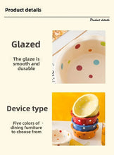 Load image into Gallery viewer, Pet Bowl Cute Ins Storm Dot Ceramic Bowl Dessert Breakfast Bowl Home Cat Dog Bowl Feeding Basin  Cat Caramics Supplies
