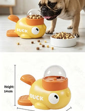 Load image into Gallery viewer, Dog 2-in-1 Interactive Toy Pet Automatic Food Treat Dispenser Cartoon Duck Design Slow Food Pet Snack Feeder for Dog Training
