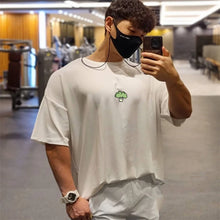 Load image into Gallery viewer, High Qualit gyms T shirt Men Bodybuilding print loose T-shirt Workout Fitness Tees Men Clothing cotton Short Sleeve Sports Shirt
