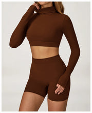 Load image into Gallery viewer, Yoga Set 2 Pieces Gym Clothes Yoga Outfits For Women Tracksuits Workout Long Sleeved Fitness Set Sport Bra Crop Top Gym Leggings
