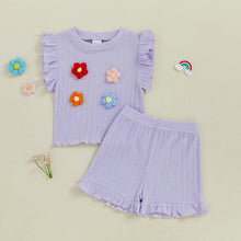 Load image into Gallery viewer, Toddler Girls Tank Top and Shorts Set
