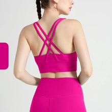 Load image into Gallery viewer, New Summer Sexy Sports Bras Women Fitness Vest Sports Top Cross Back Yoga Bra Running Fitness Breathable Shockproof Yoga Bra
