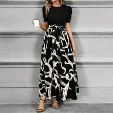 Load image into Gallery viewer, Elegant Lace-Up Ruffle Hem Dress
