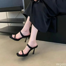 Load image into Gallery viewer, Ladies fashion high heel Summer outdoor new Slippers Fashion socialite open toed sandals Elegant Women's high-heel slipper Mujer
