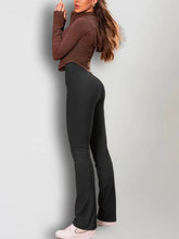 Load image into Gallery viewer, Solid Leggings for Women Seamless Knit Yoga Pants Flared Trousers High Waist Hip Liftting Tights Slim Casual Sports Leggings
