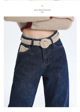 Load image into Gallery viewer, Winter Straight Leg Denim Jeans
