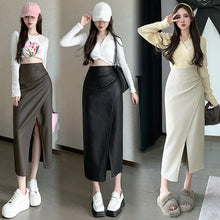 Load image into Gallery viewer, Classic Front Split Leather Skirt

